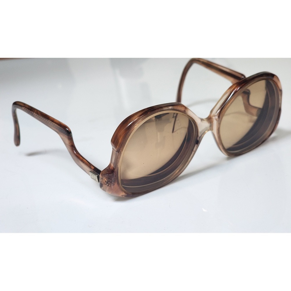 Vintage Christian Dior Butterfly Sunglasses Brown Frames Only CD Logo 1970s